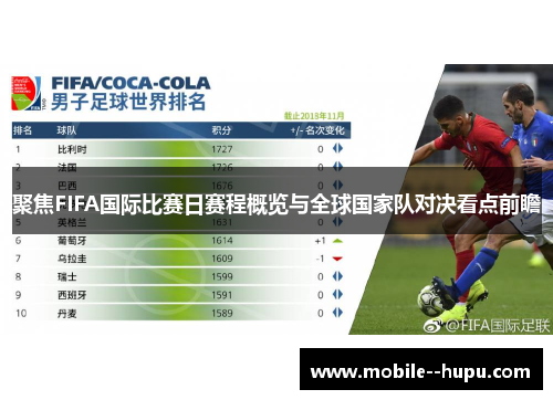 聚焦FIFA国际比赛日赛程概览与全球国家队对决看点前瞻